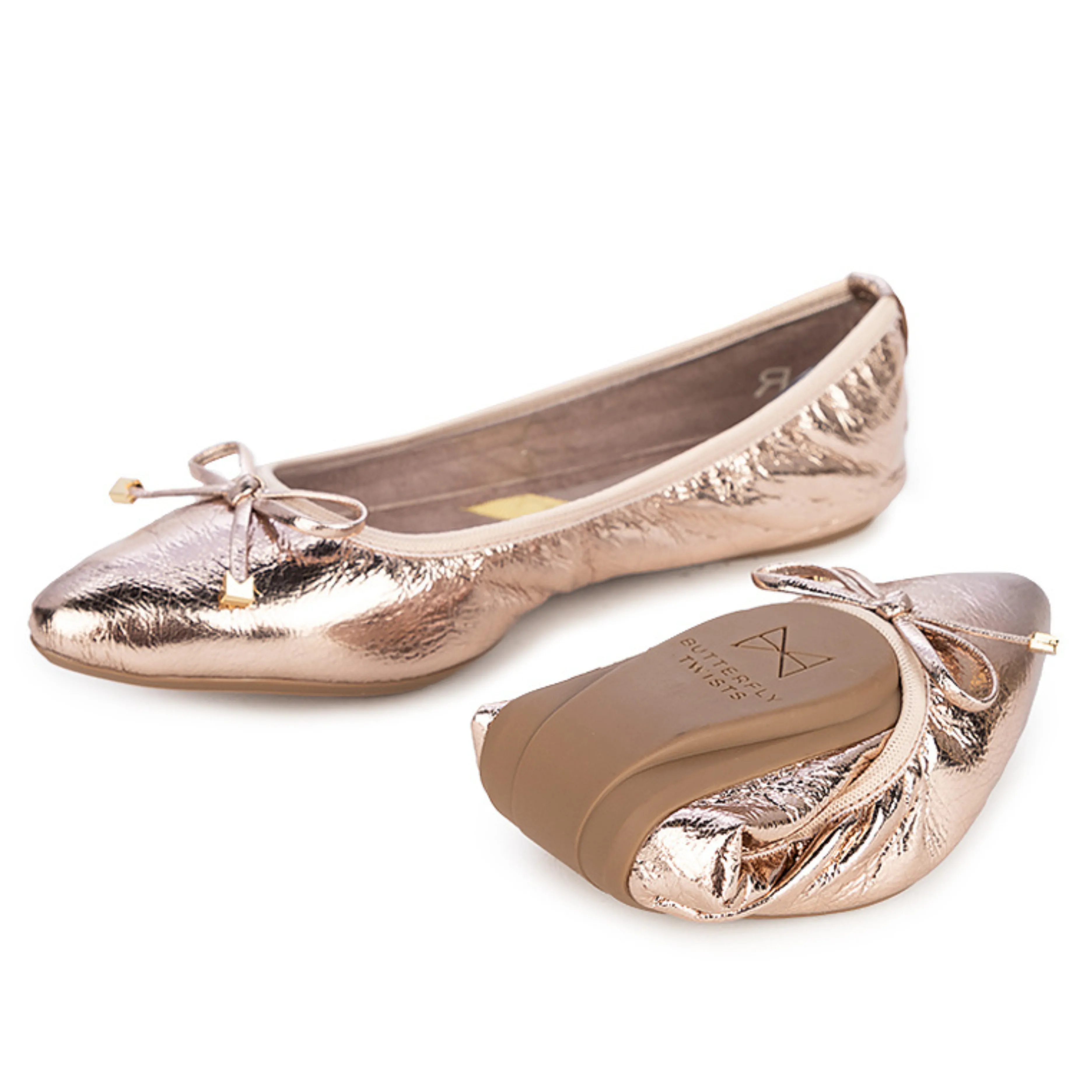 ANNIE Ballet Flat Shoes - Gold