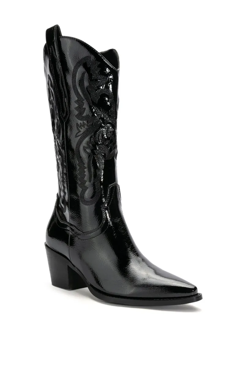 AZAAZALEA WANG ANDREA CHUNKY WESTERN BOOT IN BLACK