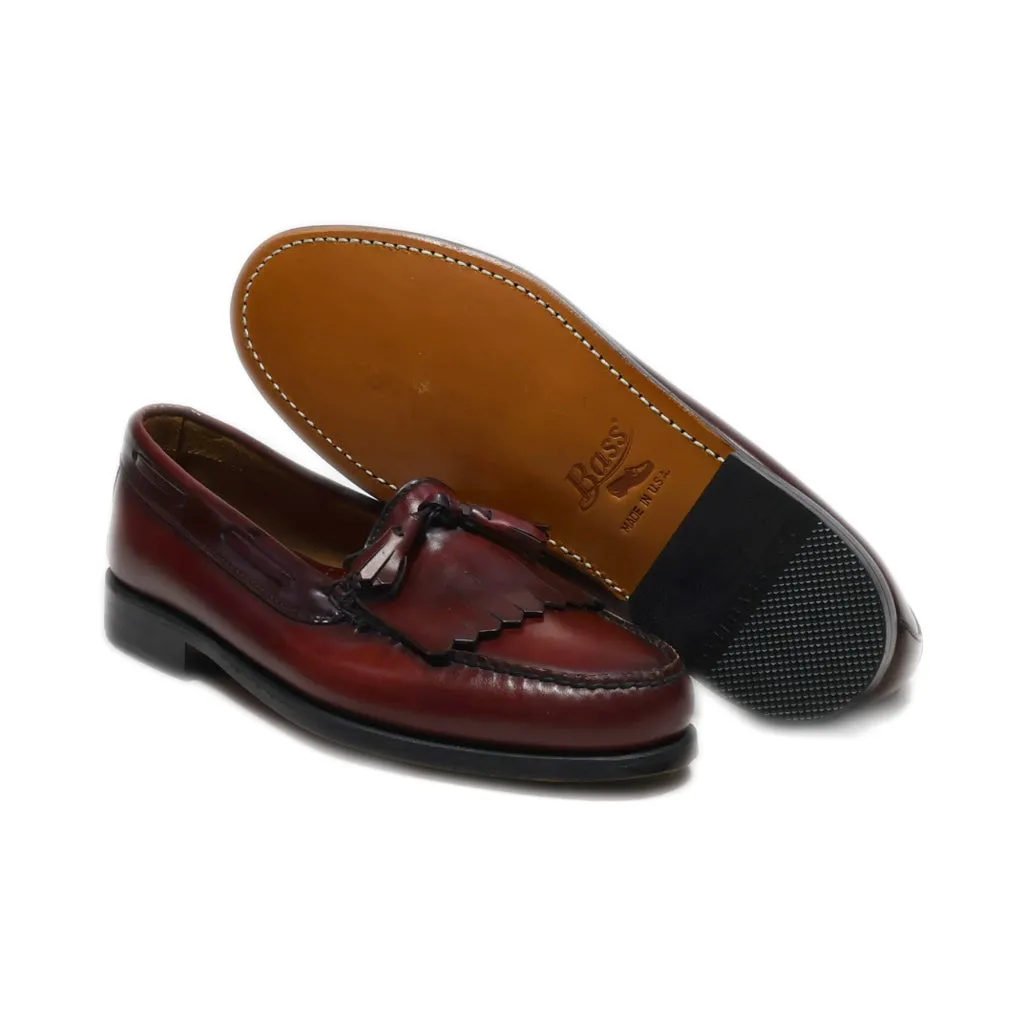 Bass Weejuns Loafers Leather Maroon Colour For Men