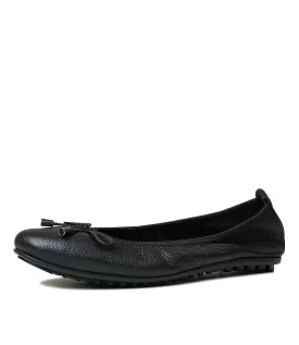 Belin Black Leather Ballet Flats