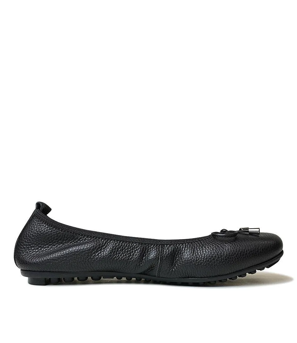 Belin Black Leather Ballet Flats