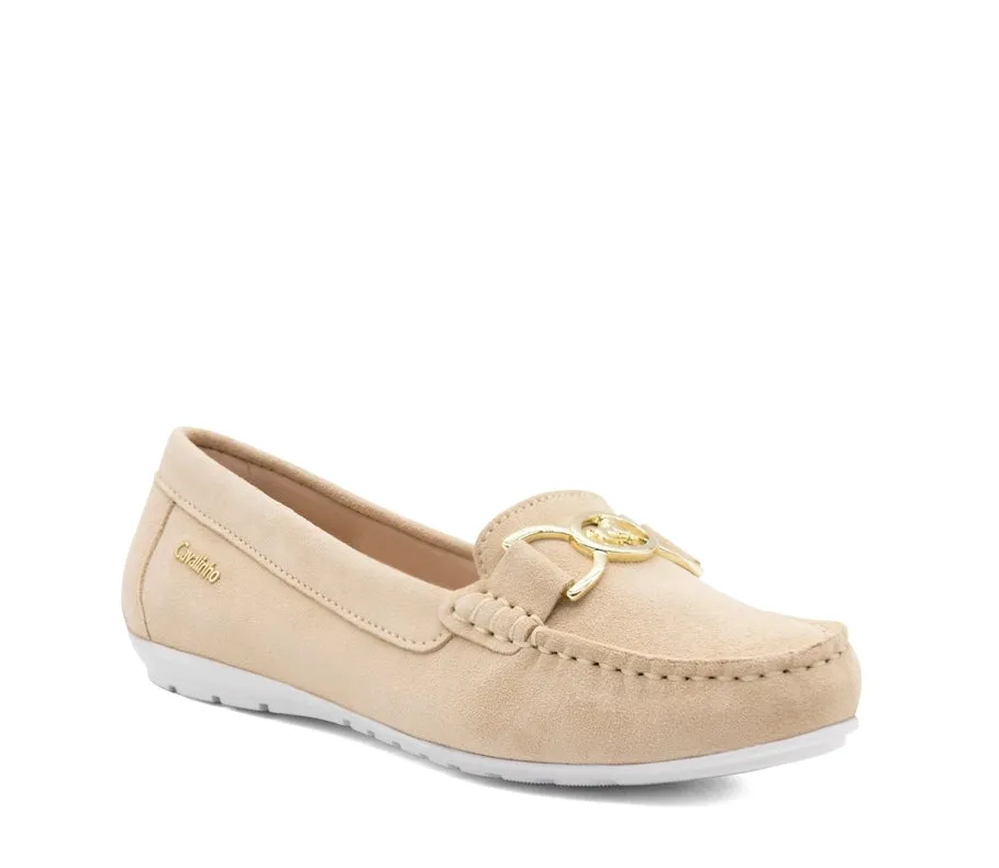 Belle Leather Loafers Beige