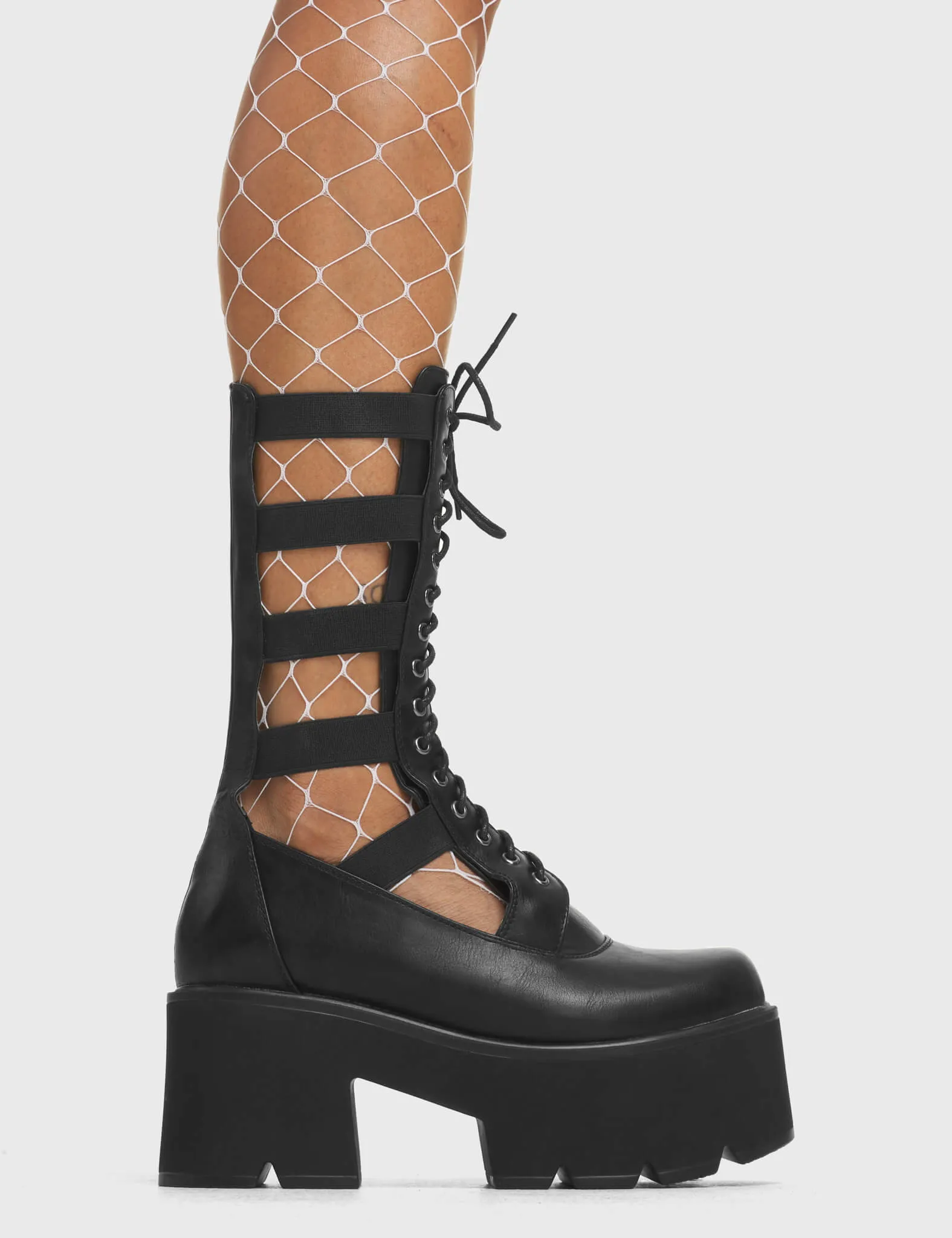 Blatant Chunky Platform Calf Boots