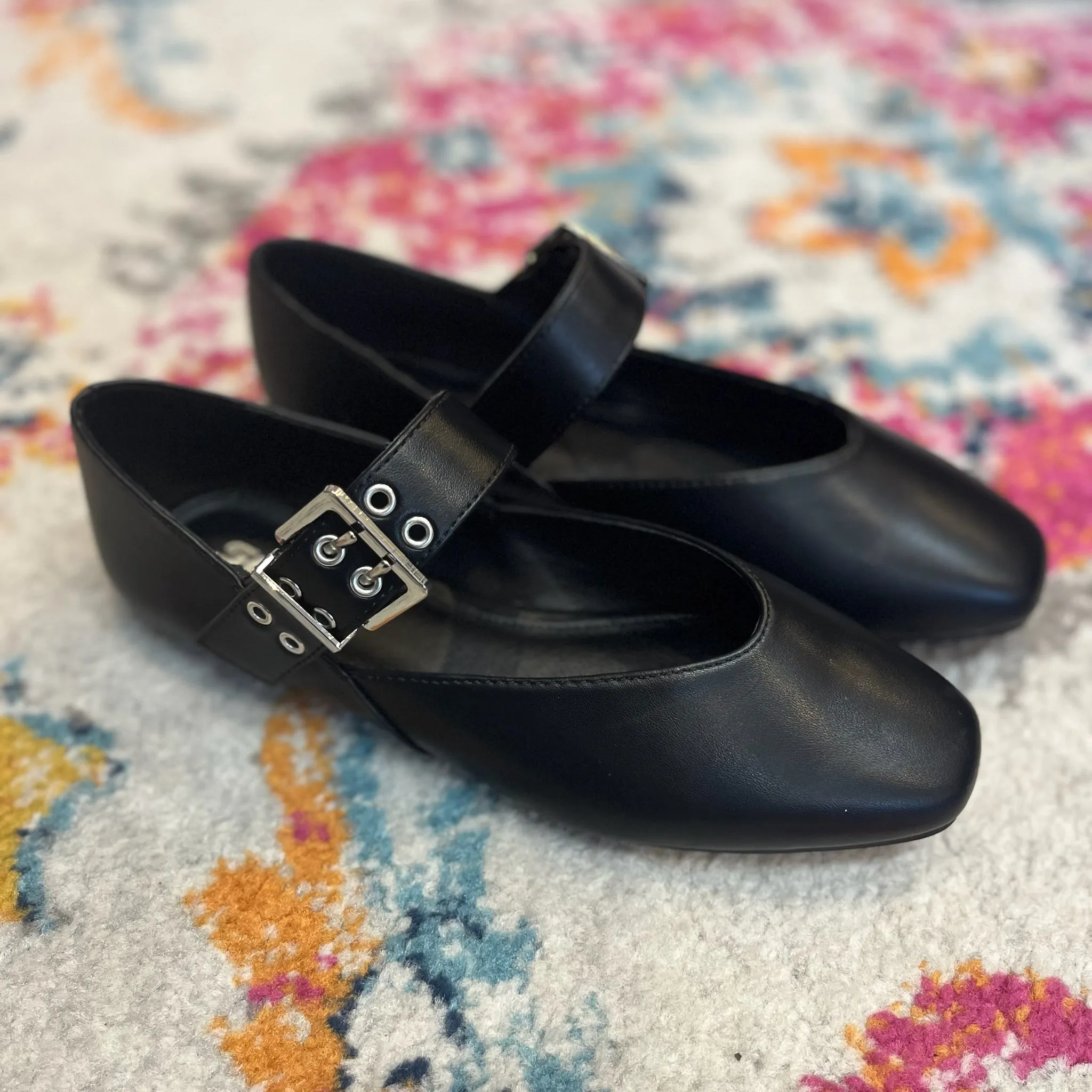 Blissful Steps Mary Jane Square Toe Ballet Flats