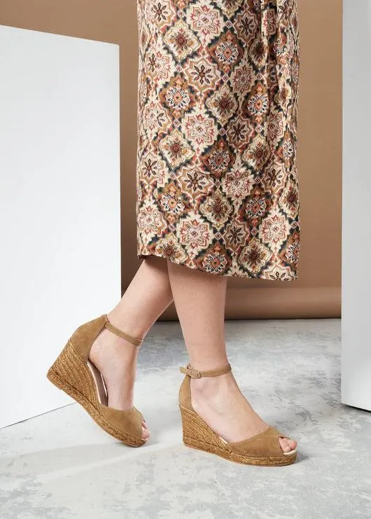 Caprubi Suede Espadrille Sandal Wedges