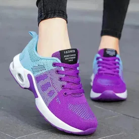 Casual Shoes Breathable Lightweight Mother Shoes Lace-up Cushioned Sneakers for Women