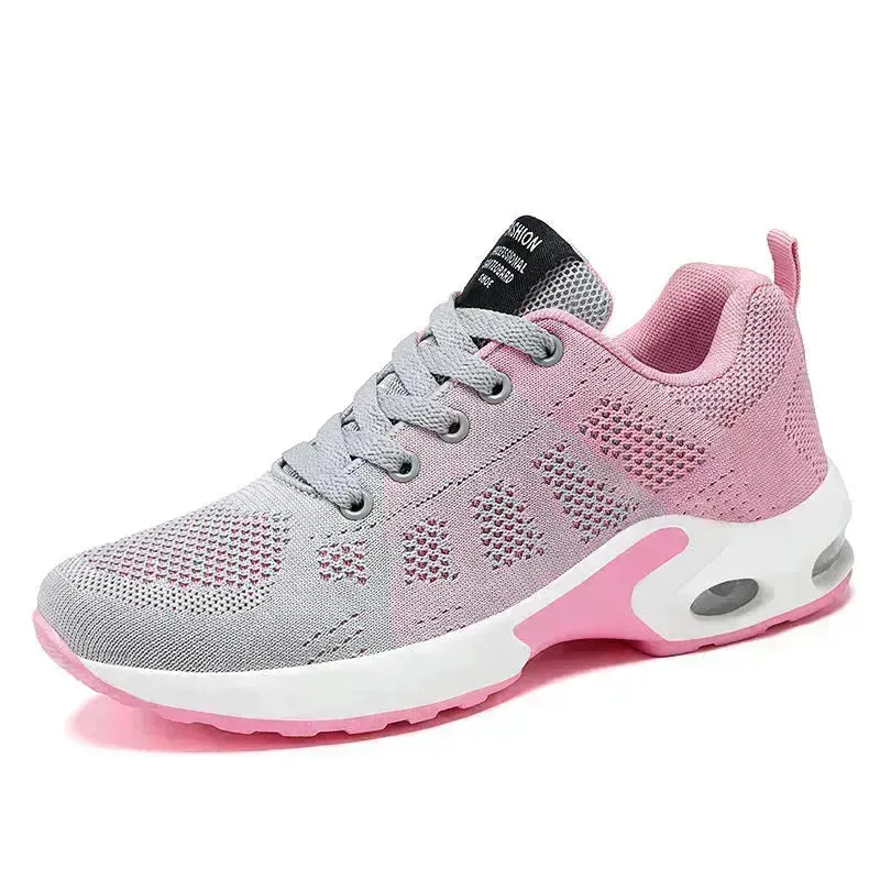 Casual Shoes Breathable Lightweight Mother Shoes Lace-up Cushioned Sneakers for Women