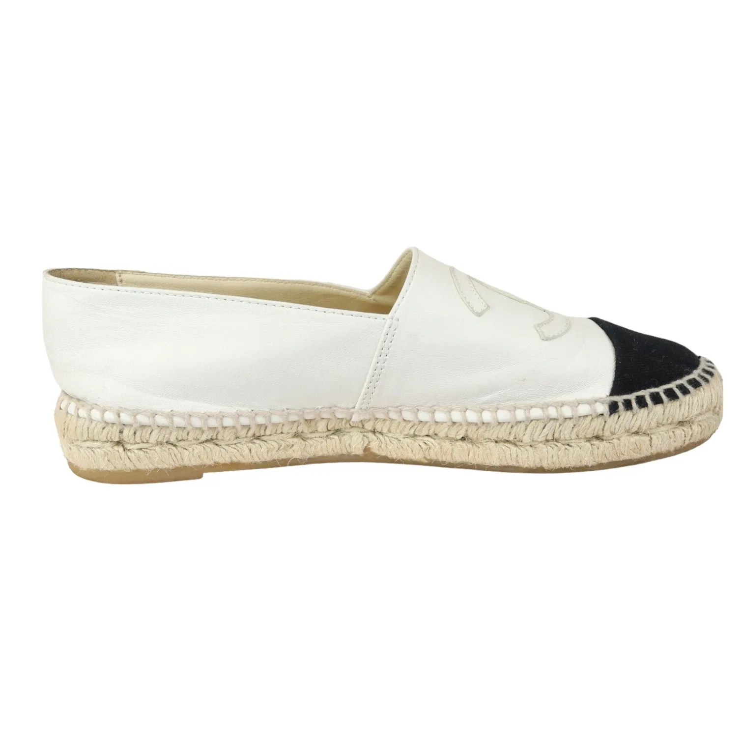 CC Espadrilles Lambskin White Black Size 37