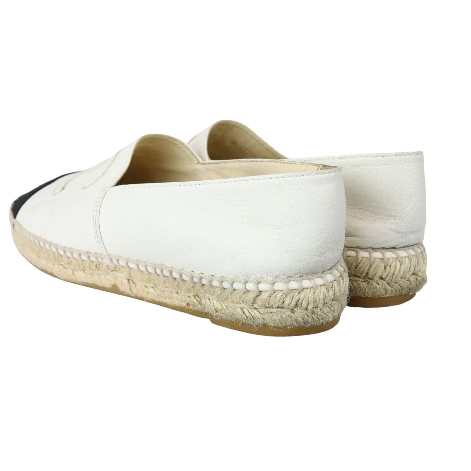 CC Espadrilles Lambskin White Black Size 37