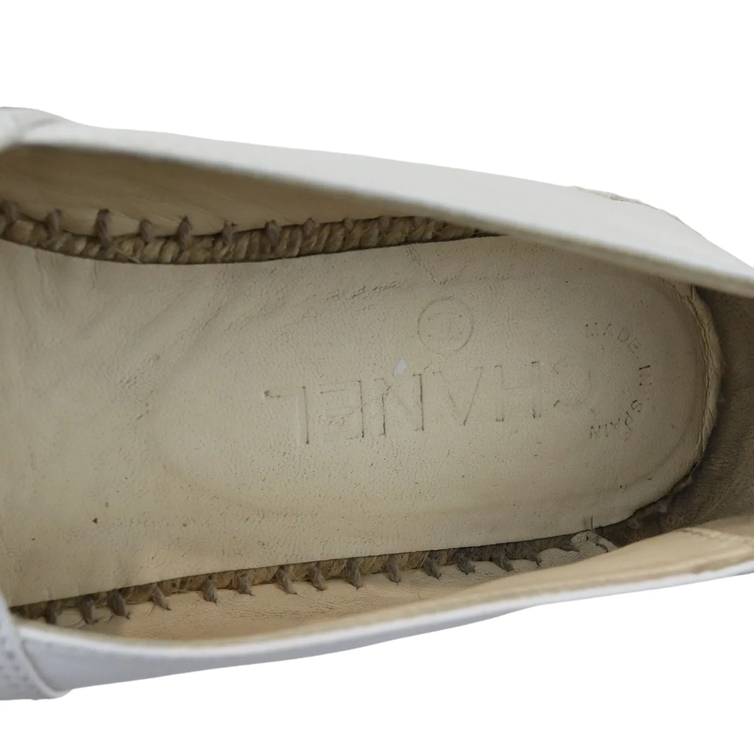 CC Espadrilles Lambskin White Black Size 37