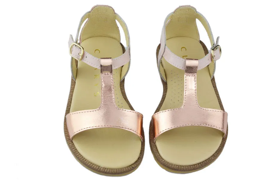 Clarys Girls Blush Pink & Bright Magnesium Sandal