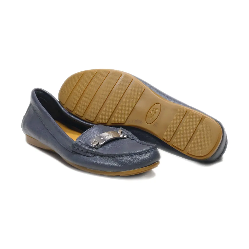 Coach New York Loafers Leather Blue Colour For Women