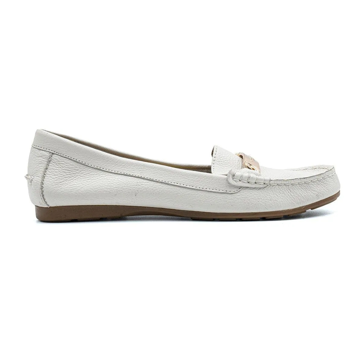 Coach Slipon Loafers Leather White Colour For Women