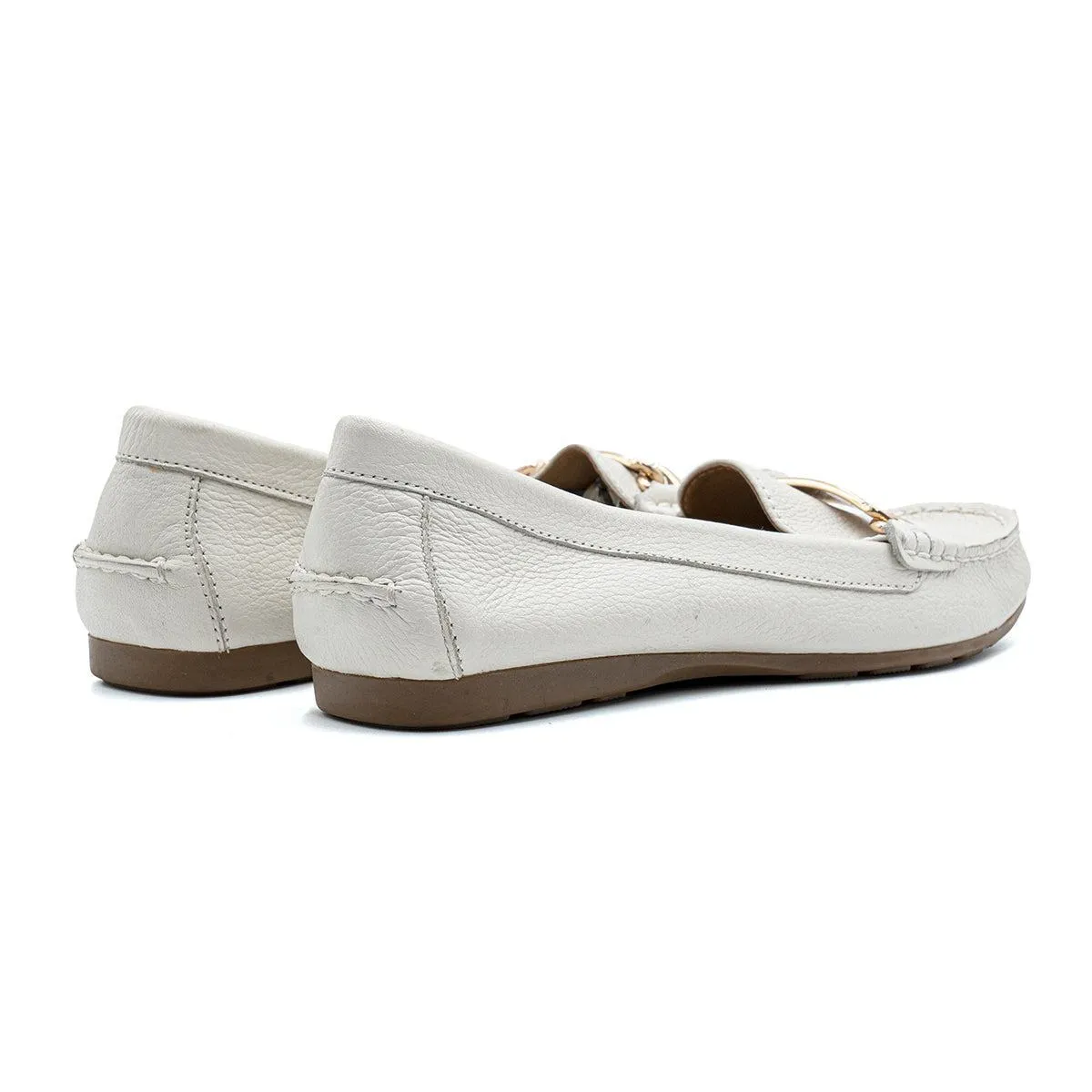 Coach Slipon Loafers Leather White Colour For Women