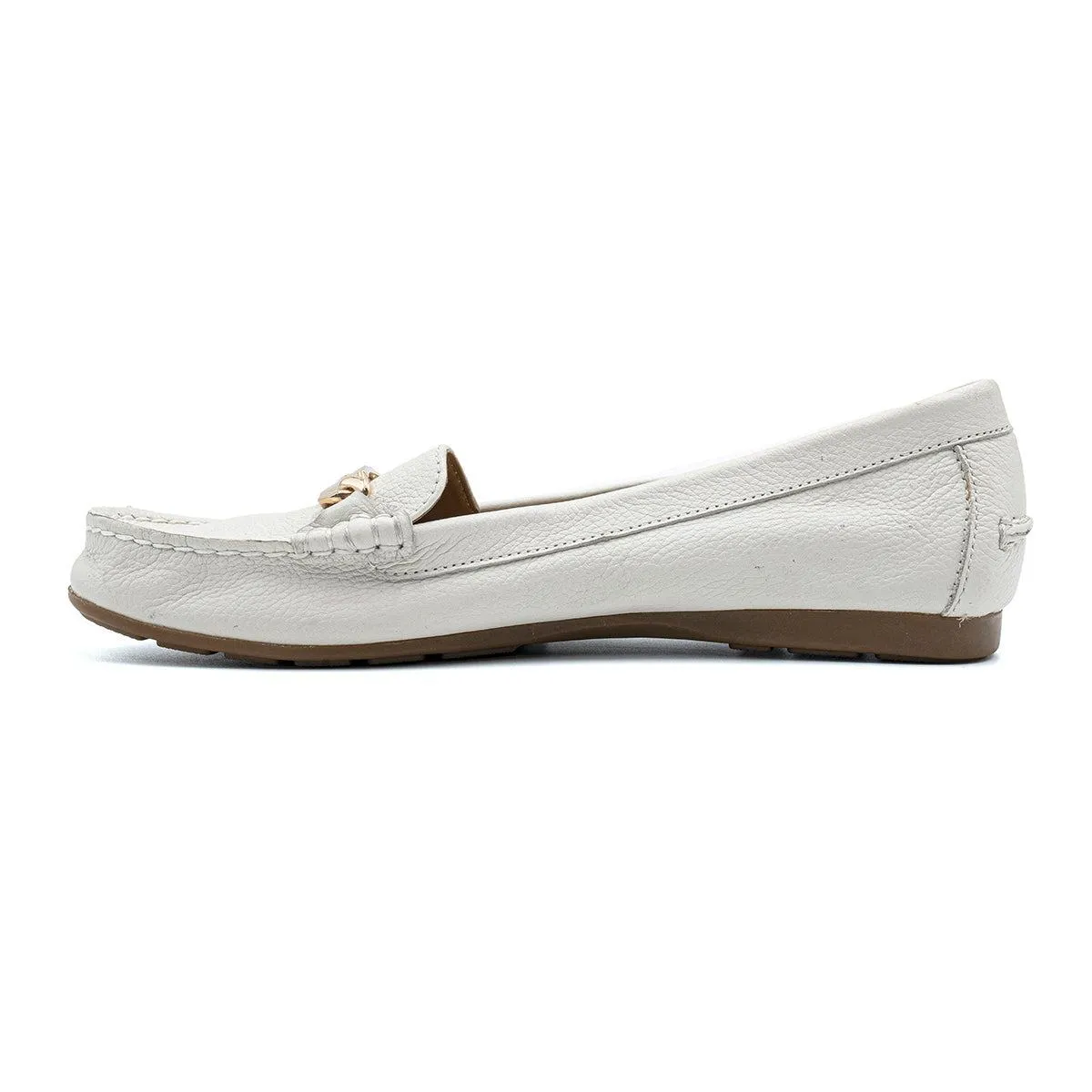 Coach Slipon Loafers Leather White Colour For Women