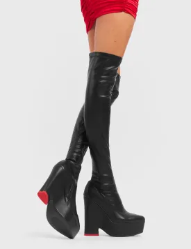 Distortion Chunky Platform Thigh High Boots