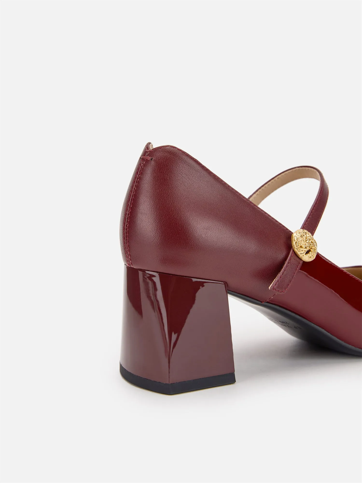 EP YAYING Color-Blocked Chunky Heel Mary Janes