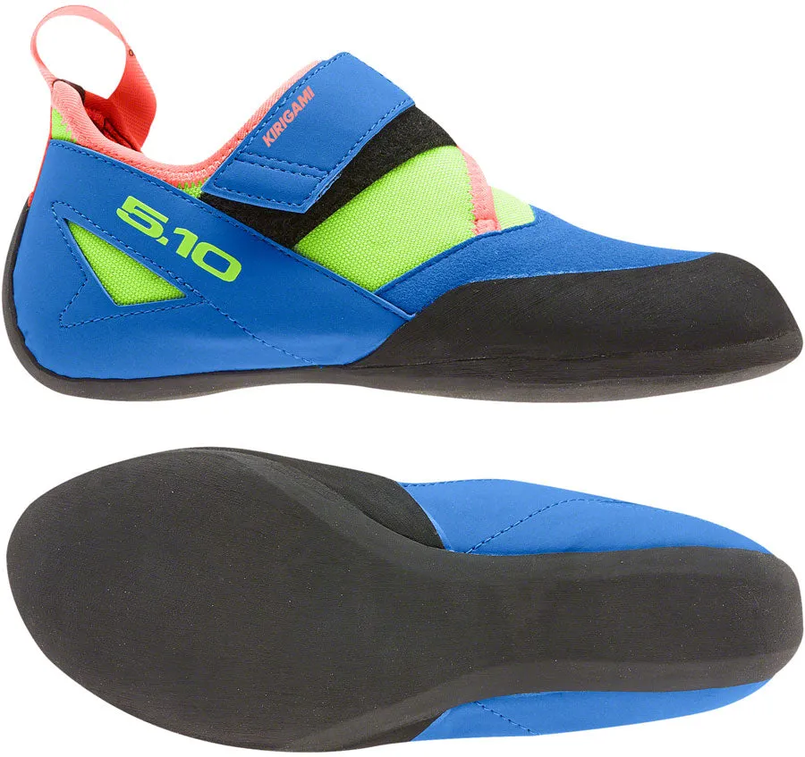 Five Ten Kirigami Kid's Climbing Shoe - Glory Blue/Signal Coral/Signal Green