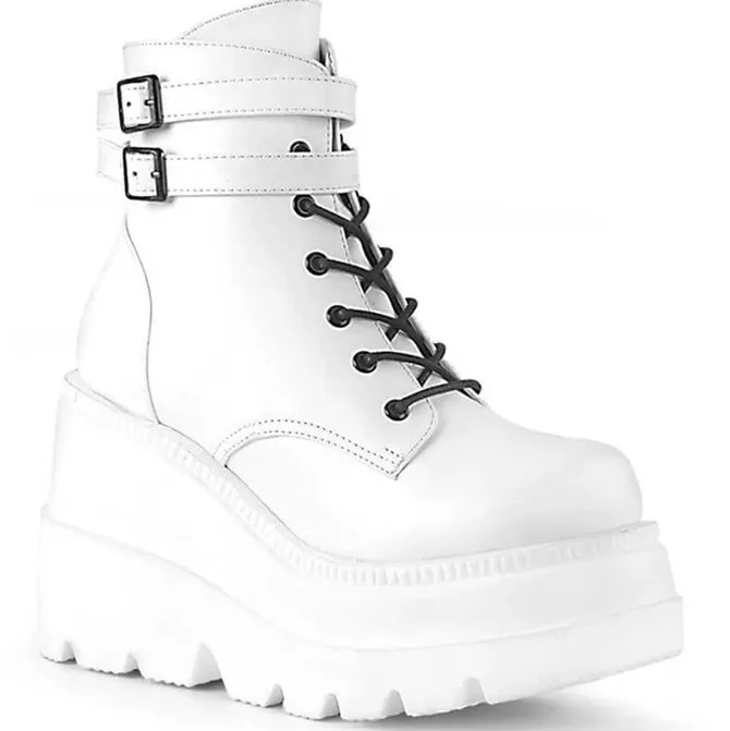 Funki Buys | Boots | Women's High Platform Buckle Ankle Boots