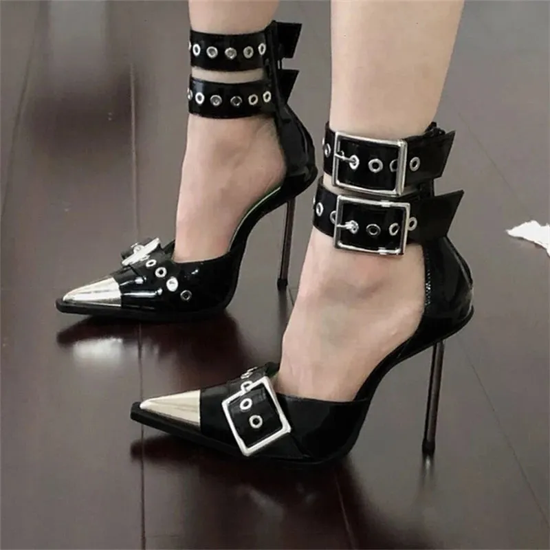 Funki Buys | Shoes | Women's Belt Buckle Stilettos | Punk Style