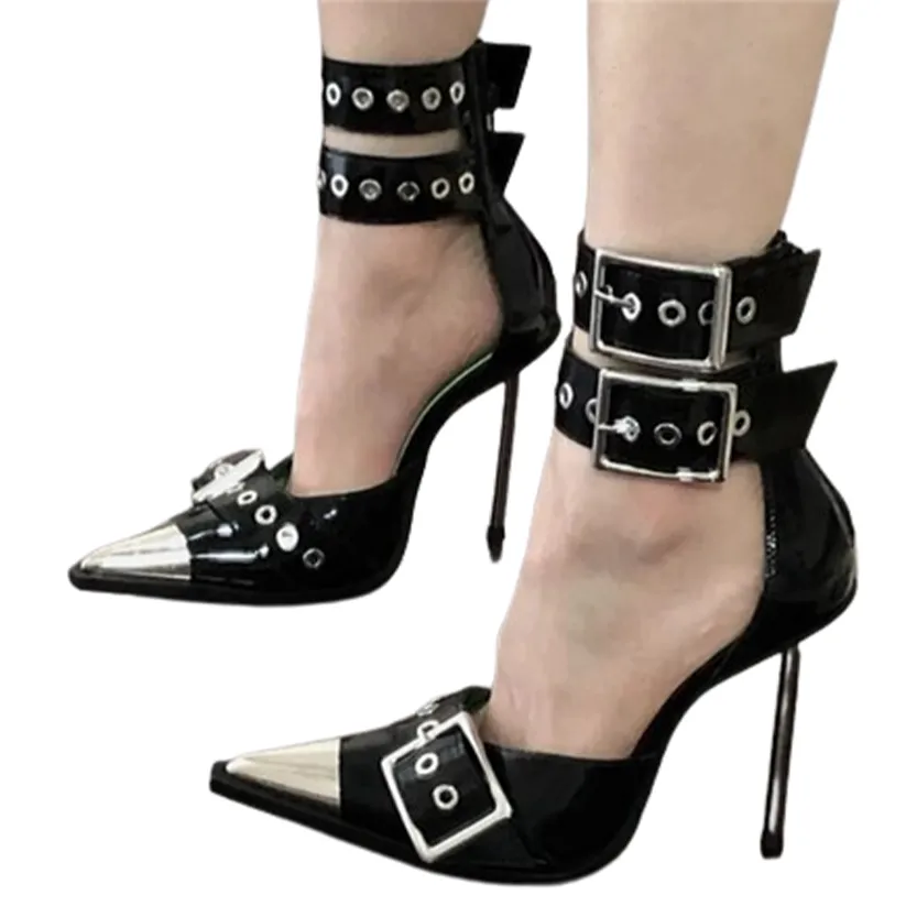 Funki Buys | Shoes | Women's Belt Buckle Stilettos | Punk Style