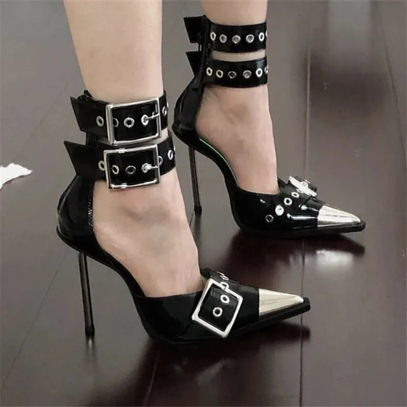 Funki Buys | Shoes | Women's Belt Buckle Stilettos | Punk Style