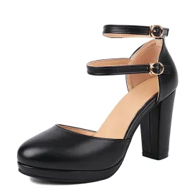 Funki Buys | Shoes | Women's Mary Jane T-Strap Platform Heels