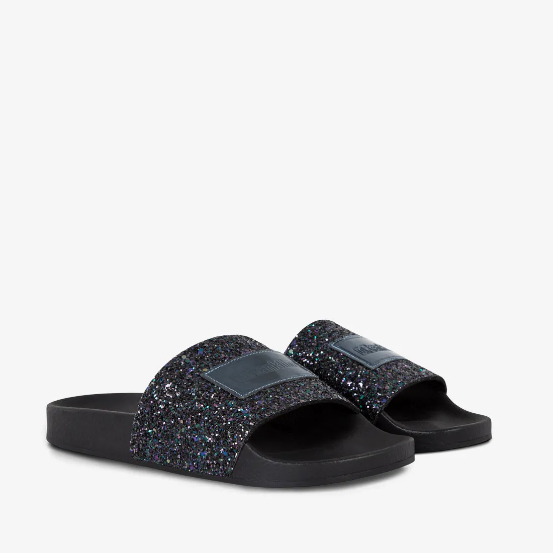 Glitter Slides Black