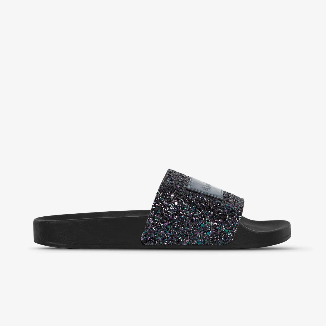 Glitter Slides Black