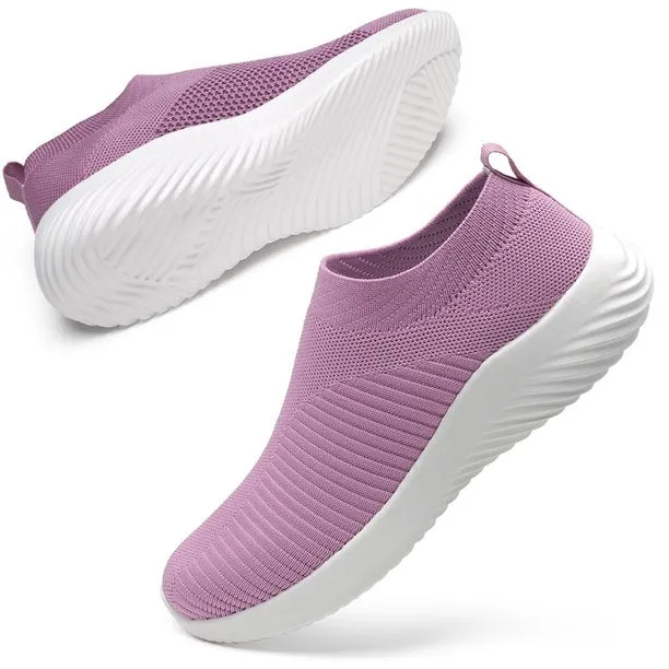 HARENC™Women's Walking Shoes Fabric Breathable Slip On Tennis Running