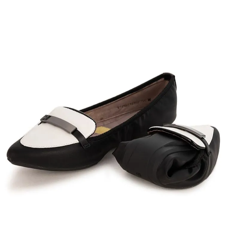 KATIA Ballet Flat Shoes - Black Malta