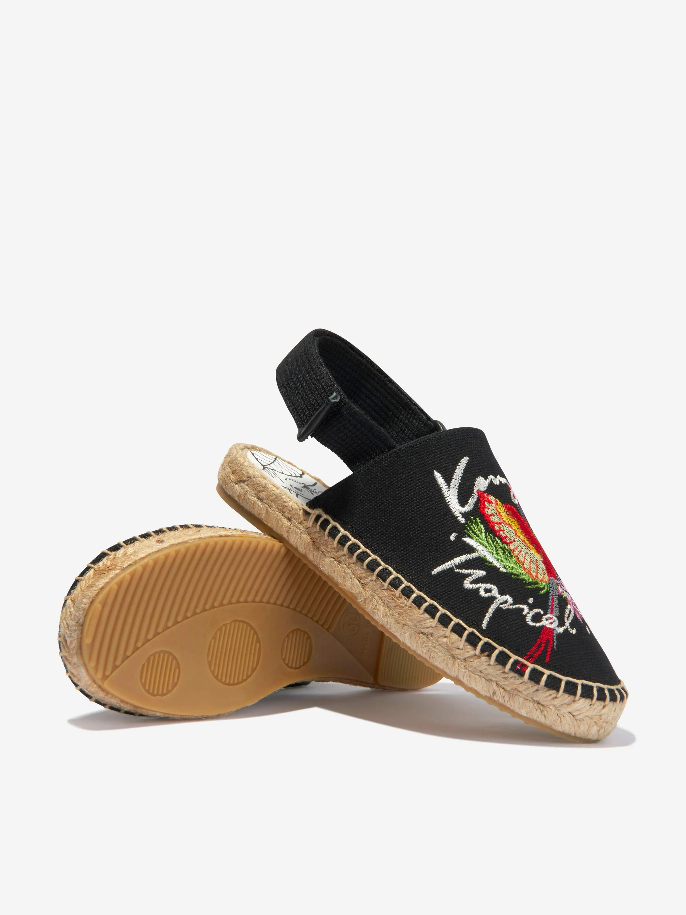 KENZO Girls Cotton Canvas Tropical Espadrilles