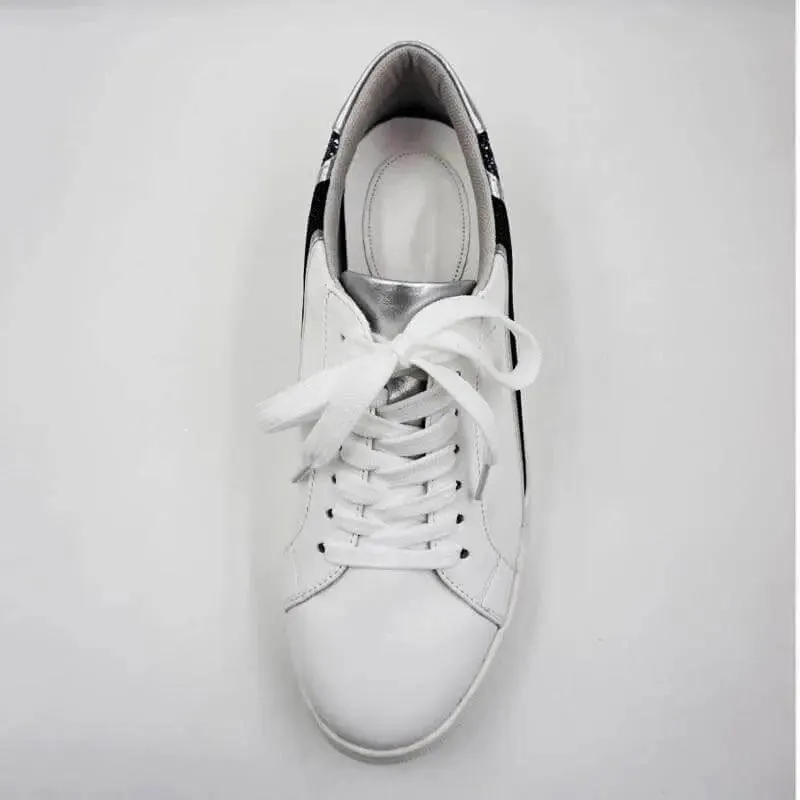 Lace-Up Pu Glitter Sneakers