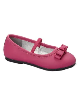 Lamour Girls Fuchsia Dual Bow Ballet Flats 5 Toddler-2 Kids