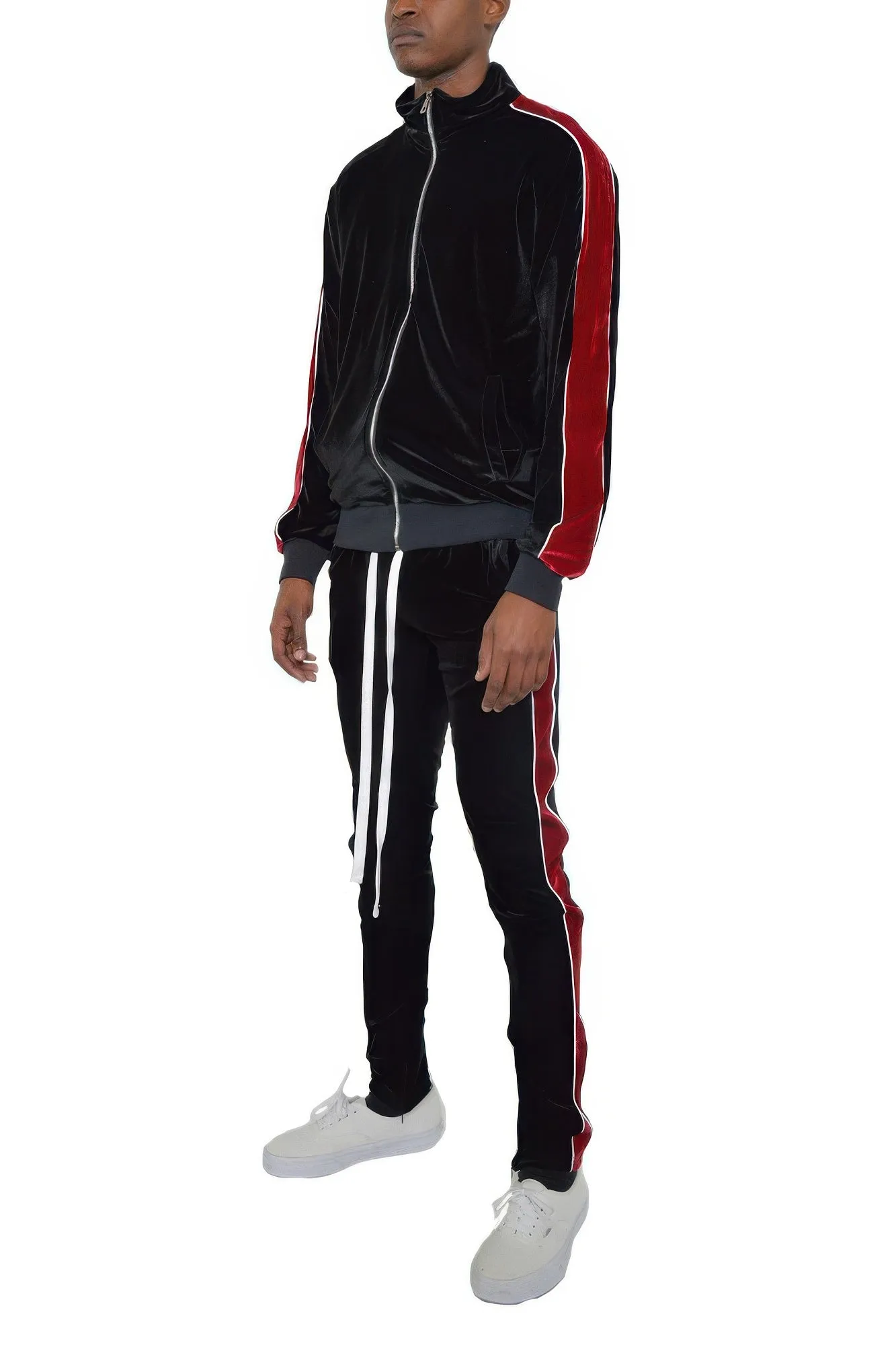 Mens Velour Track Jacket And Track Pant Set