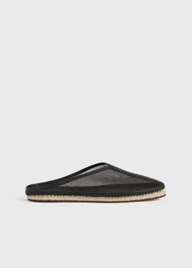 Mesh espadrille slippers black