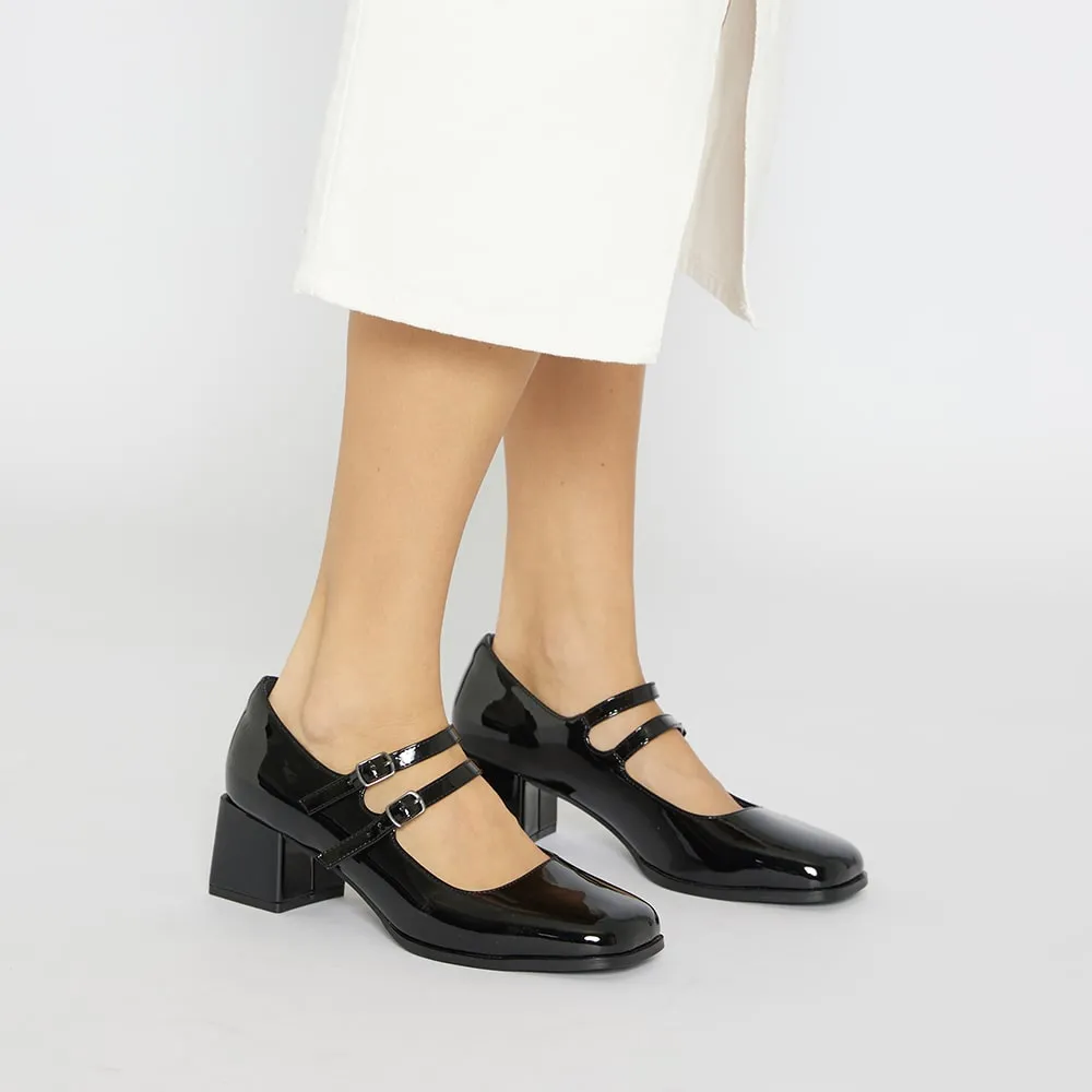 Metro Heel in Black Patent