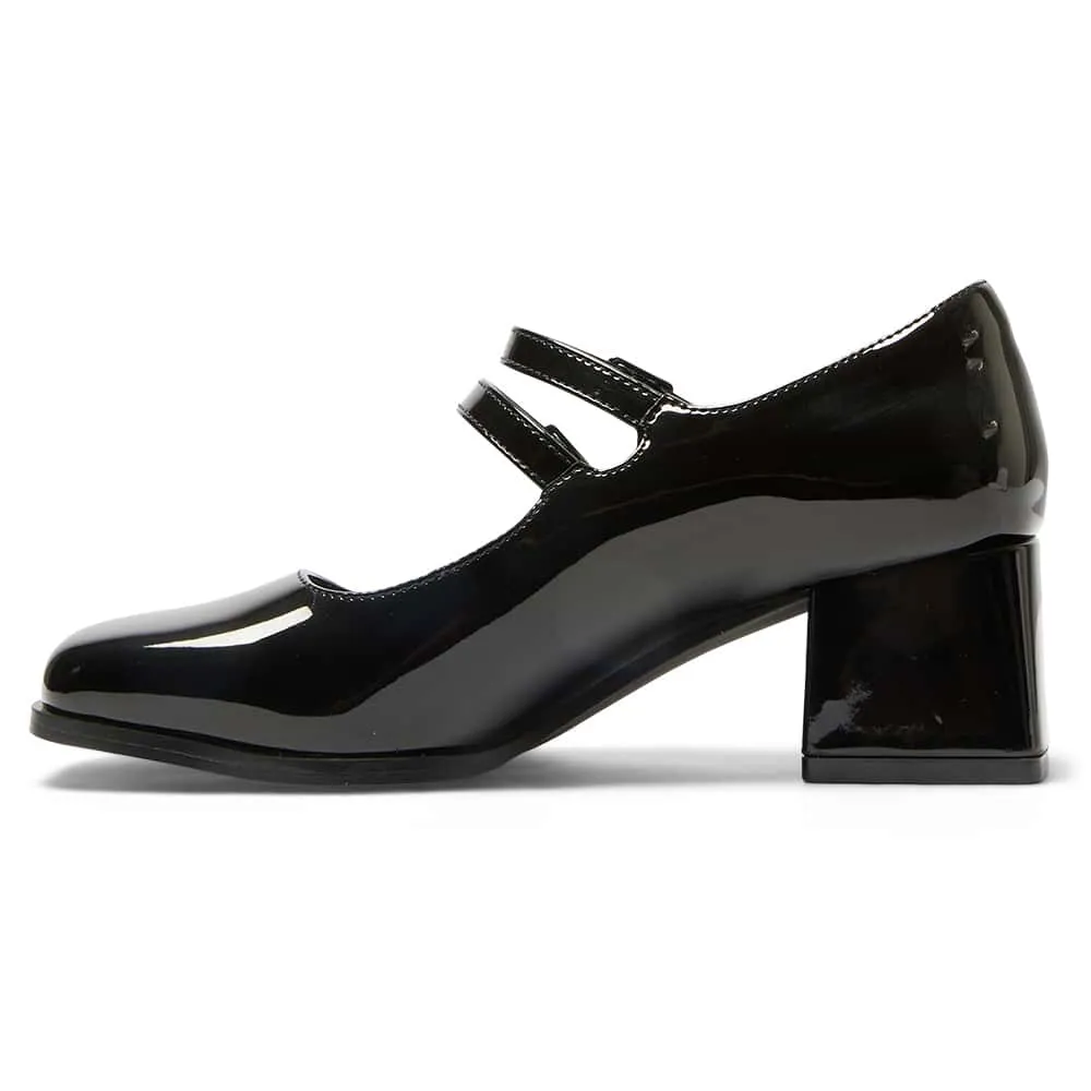 Metro Heel in Black Patent