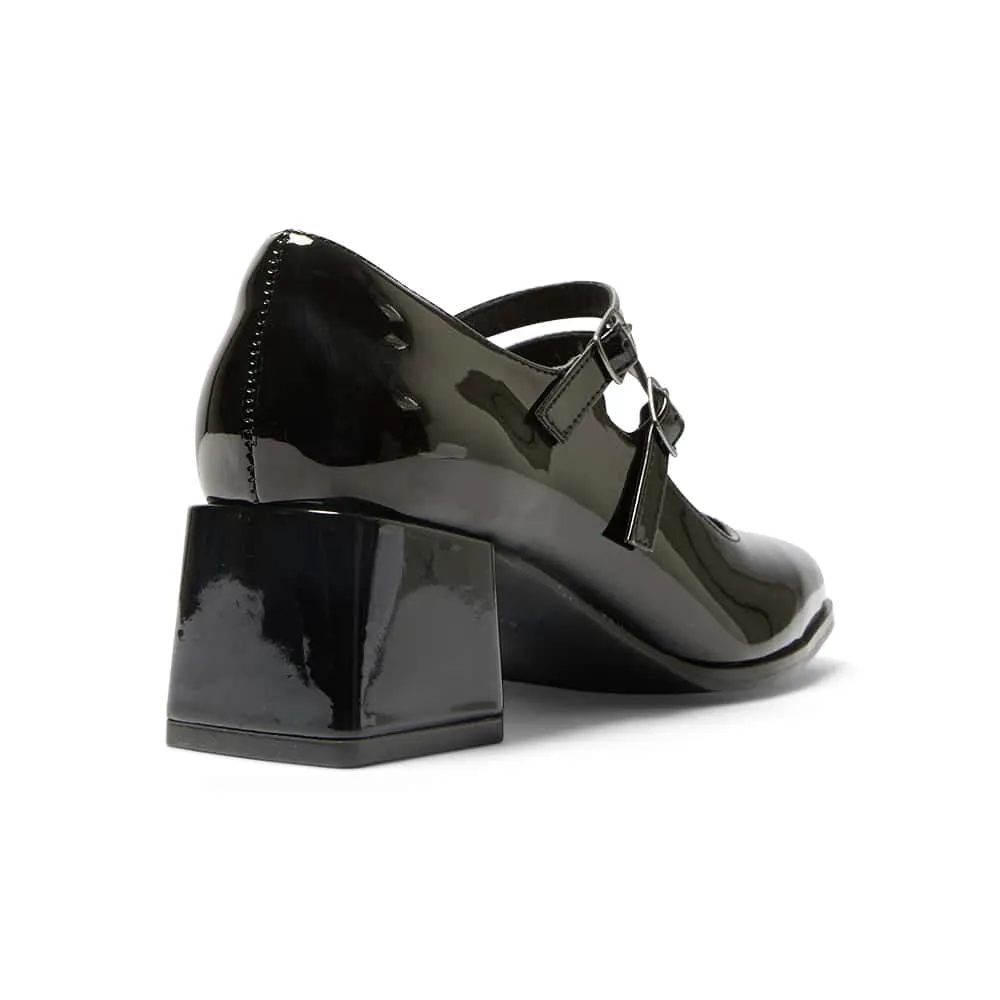 Metro Heel in Black Patent