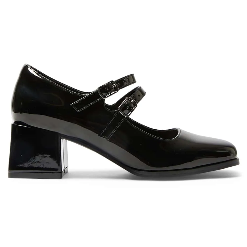 Metro Heel in Black Patent