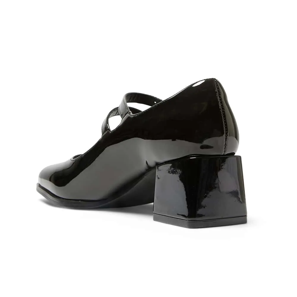 Metro Heel in Black Patent