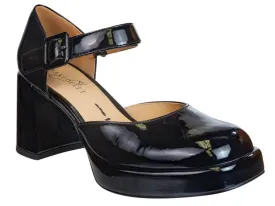 NAKED FEET - ESTONIA in BLACK PATENT Heeled Clogs