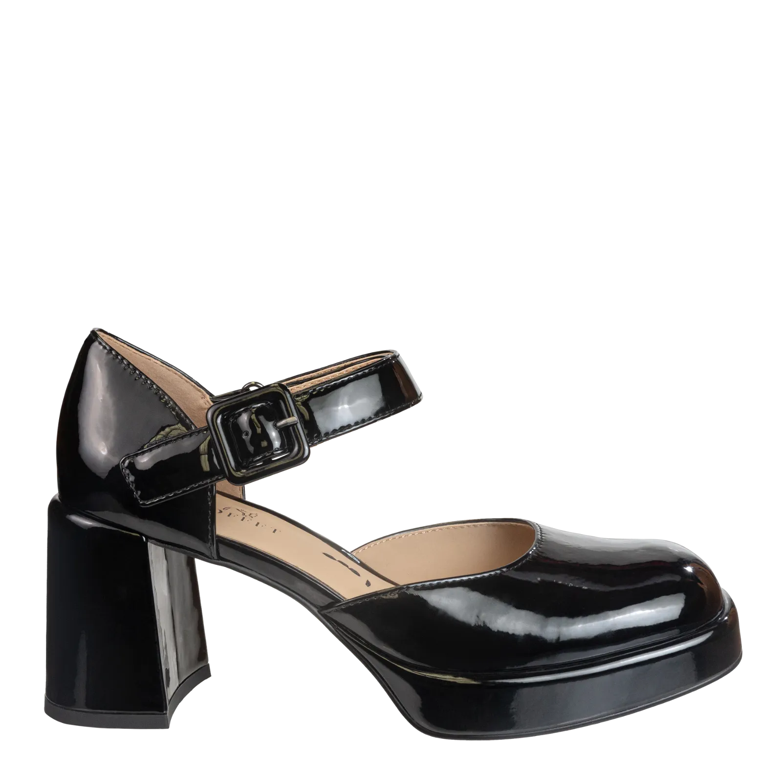 NAKED FEET - ESTONIA in BLACK PATENT Heeled Clogs