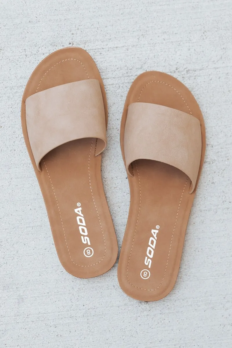 Natural Suede Slide Sandals - FINAL SALE