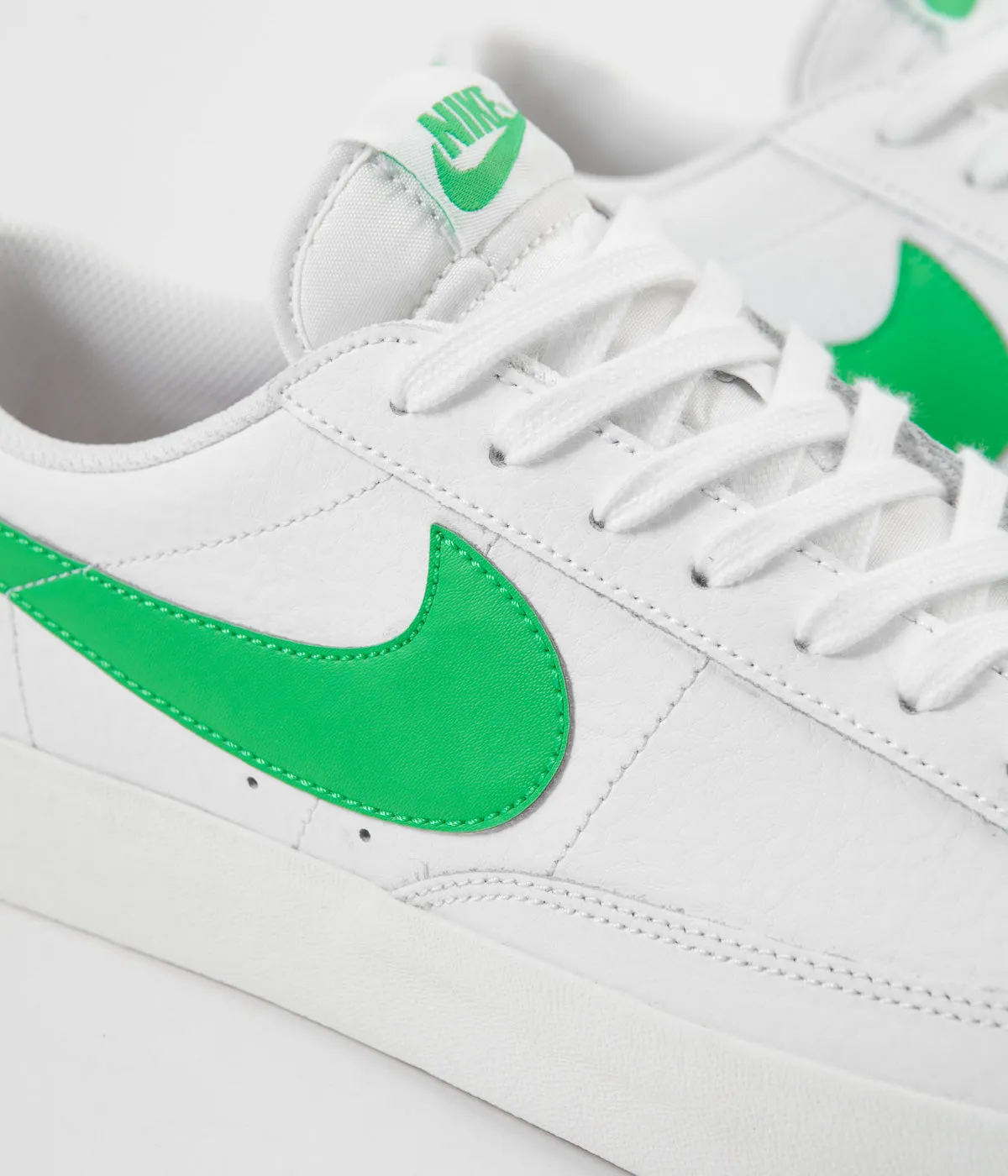 Nike Blazer Low Leather Shoes - White / Green Spark - Sail