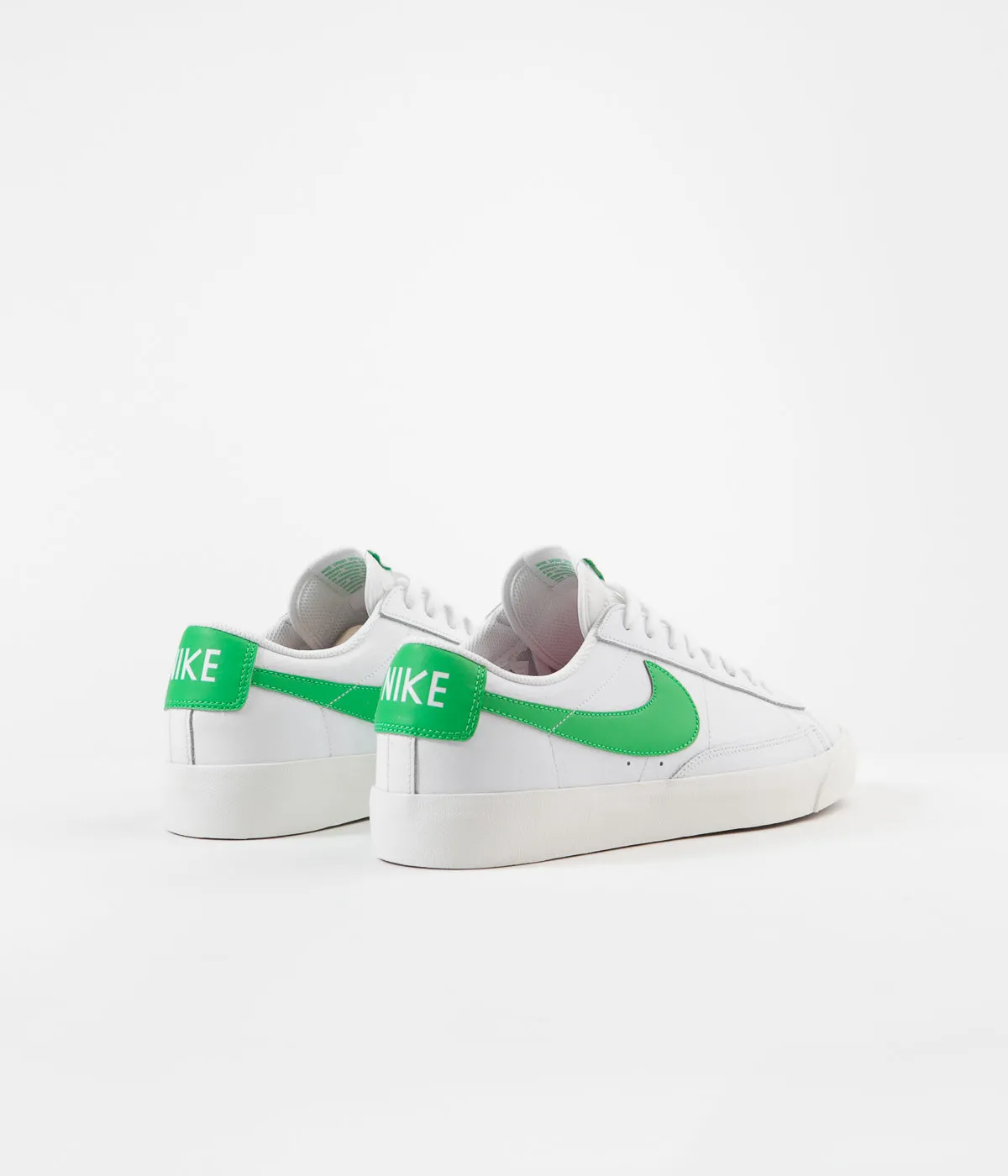 Nike Blazer Low Leather Shoes - White / Green Spark - Sail