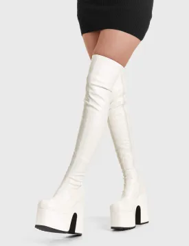 Not Ready Chunky Platform Thigh High Boots