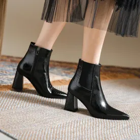 Pointed-toe Chelsea Chunky heeled Boots