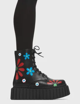 Rocking The Daisies Chunky Ankle Creeper Boots