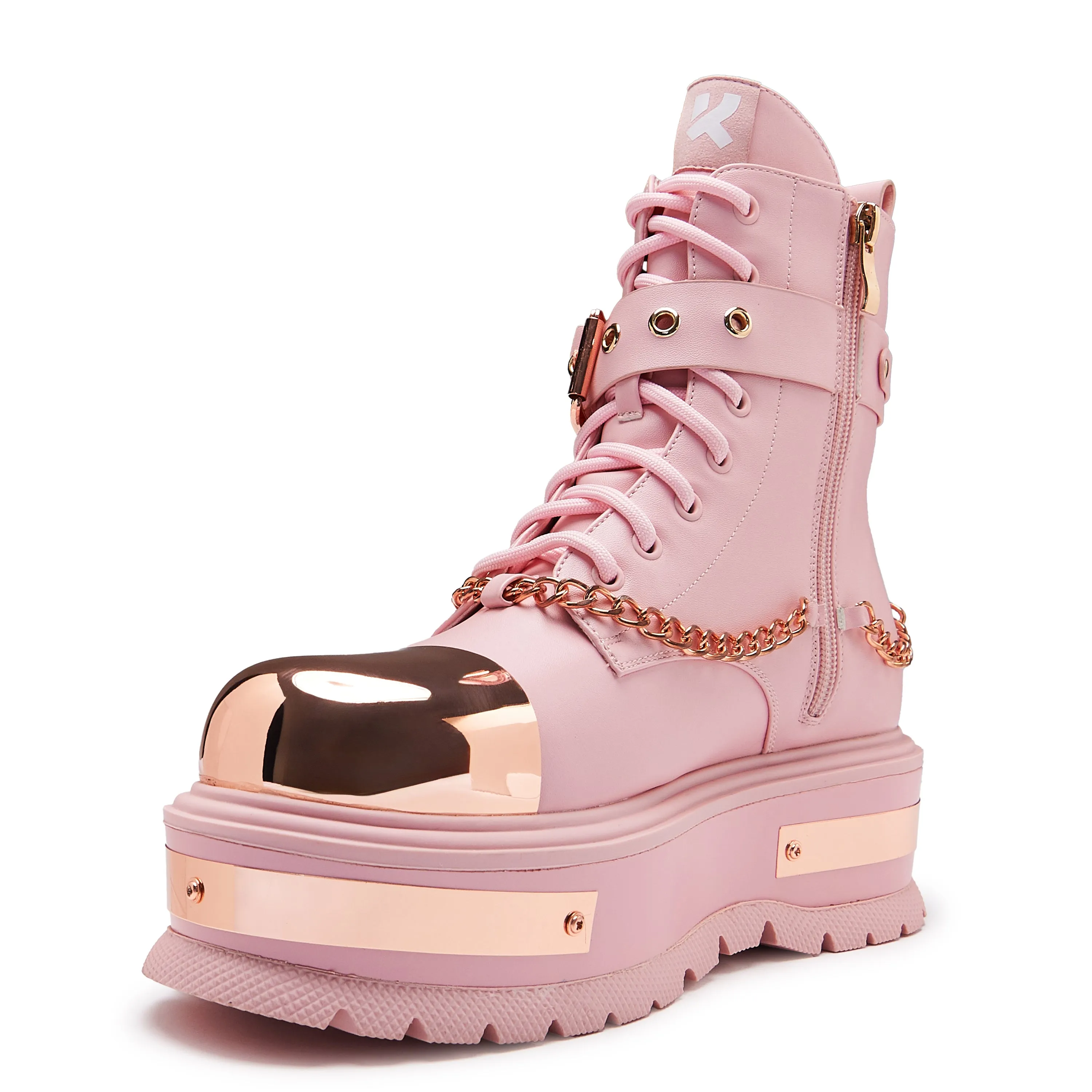 Rose Gold Borin Hardware Platform Boots